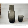 Custom Black Glass Bedside Water Carafe